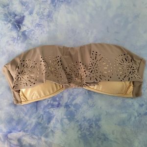 Ninety Six Degrees Strapless Gold Bikini Top